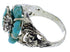 Turquoise Flower Dragonfly Sterling Silver Ring Size 4-3/4 EX23317
